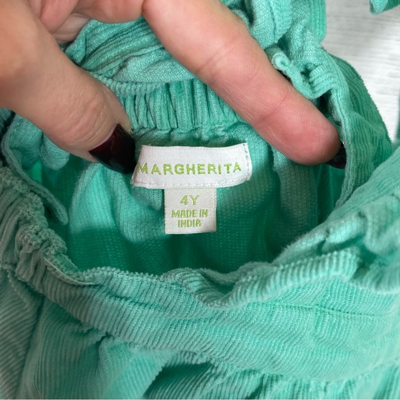 Margherita Girls Green Corduroy Pinafore Dress Sz 4 - Picture 5 of 6